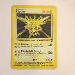 Pokemon TCG Zapdos Holo Rare 80 HP Basic Card 15/62 Fossil Unlimited - Image 1
