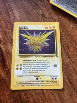 Pokemon TCG Zapdos Holo Rare Card 15/62 Fossil Unlimited - Image 1