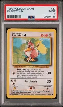 Farfetch'd 27/102 Base Set PSA 9 MINT Graded Pokemon TCG Card 1999 WOTC - Image 1