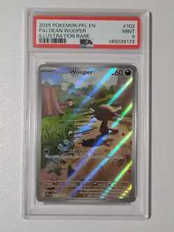 Paldean Wooper 102/094 Illustration Rare Pfl En-phantasmal Flames Pokemon PSA 9 - Image 1