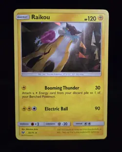 Pokemon TCG - RAIKOU - #32 - CRACKED ICE HOLO PROMO - SHINING LEGENDS 2017 - NM+ - Image 1