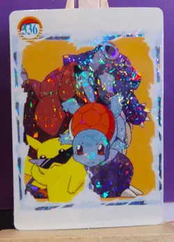 POKEMON POCKET MONSTERS VENDING PRISM STICKER 336 PIKACHU BLASTOISE SQUIRTLE - Image 1