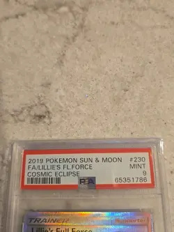 Pokemon Lillie's Full Force Ultra Rare Holo 230/236 Cosmic Eclipse PSA 9 - Image 2