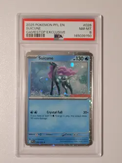 2025 Suicune 026/094 Pokemon Phantasmal Flames (GameStop) Promo PSA 9 - Image 1