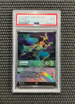 2024 Disney Lorcana EN4 #212 Jasmine Desert Warrior Enchanted PSA 9 Mint - Image 1