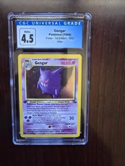 Gengar 5/62 Holo Fossil - 1st Edition Pokemon CGC 4.5 Graded Card Error Holo - Image 1