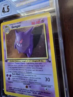 Gengar 5/62 Holo Fossil - 1st Edition Pokemon CGC 4.5 Graded Card Error Holo - Image 4