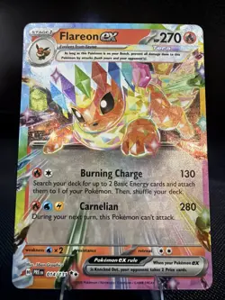 Pokemon TCG Flareon EX Prismatic Evolutions Double Rare Holo Card 014/131 - Image 1