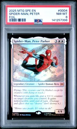 2025 MTG Magic The Gathering SPIDERMAN PETER PARKER #0004 Eternal Mythic Foil - Image 1