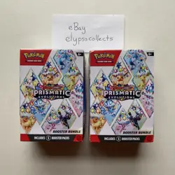 LOT OF 2 Pokemon TCG Scarlet Violet PRISMATIC EVOLUTIONS Booster Bundle - Sealed - Image 1