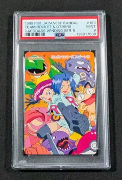 Pokemon Japanese Bandai Team Rocket #193 PSA 9 MINT Carddass Anime Series 5 - Image 1