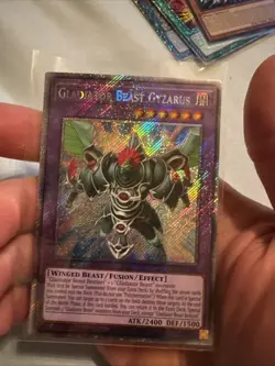 Gladiator Beast Gyzarus RA03-EN198 Platinum Secret Rare 1st Edition YuGiOh VLP - Image 1