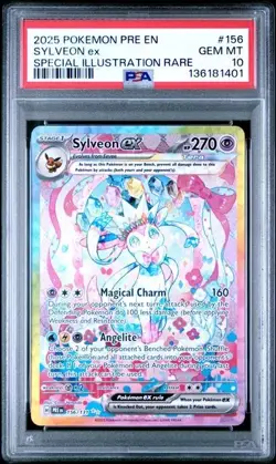 SYLVEON EX 156/131 PSA 10 PRISMATIC EVOLUTIONS SIR HOLO POKEMON CARD ENGLISH - Image 1