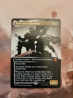 Magic The Gathering CCG TMNT DARK LEO & SHREDDER Borderless Mythic Card M0220 - Image 1