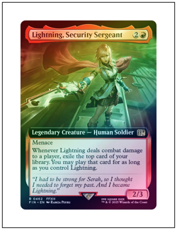 1x Lightning, Security Sergeant, Foil Extended Art, Magic, MTG NM - Image 1