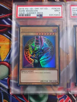 PSA 9 SET Dark Magician YGLD-ENB02 + ENC09 Battle City Ultra Rare YuGiOh - Image 3