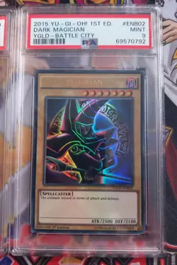PSA 9 SET Dark Magician YGLD-ENB02 + ENC09 Battle City Ultra Rare YuGiOh - Image 4