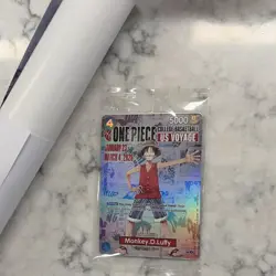 One Piece Monkey.D.Luffy US College Basketball Promo card SEALED & poster - Image 1
