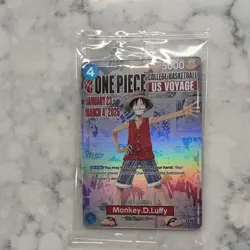 One Piece Monkey.D.Luffy US College Basketball Promo card SEALED & poster - Image 2