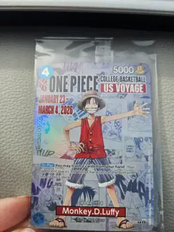 RARE BRAND NEW One Piece College Basketball US Voyage Monkey.D.Luffy Card SEALED - Image 1