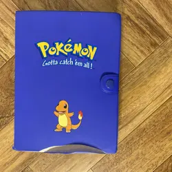 Vintage Pokemon 1999 Book w/ 200+ Cards Blue Charmander Card Binder 4 Pocket - Image 1