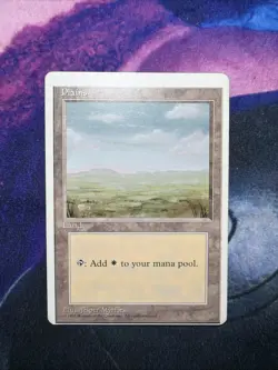 Miscut 1x Plains Basic Land 4th Edition MTG Magic Gathering Error Misprint - Image 1