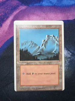 Miscut 1x Mountain Basic Land 4th Edition MTG Magic Gathering Error Misprint - Image 1
