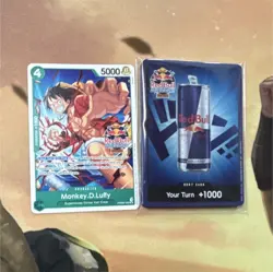 One Piece Card Game Monkey.D.Luffy & Red Bull Promo Don!! Set - Image 1
