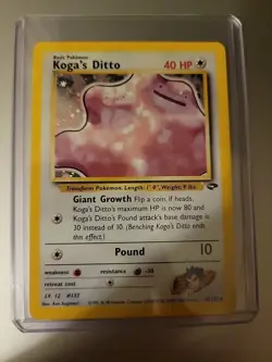 Koga's Ditto Pokemon Holo 10/132 Gym Challenge Hologram Single Card Unused - Image 1