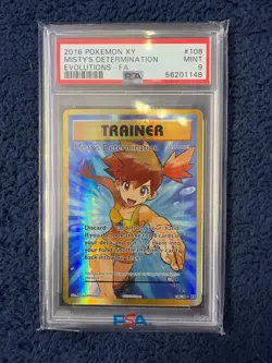PSA 9 Misty’s Determination Full Art XY Evolutions #108 - 2016 MINT Pokemon Card - Image 1