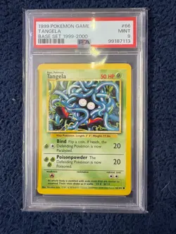 PSA 9 Tangela Base Set Unlimited #66 - 1999 MINT Pokemon Card - Image 1