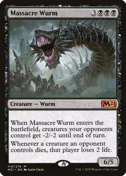 1 Massacre Wurm # 114 Core Set 2021 M21 Magic the Gathering Card Near Mint NM - Image 1
