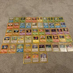 Vintage Pokemon Base Set Unlimited Lot 53 Cards All Different - Image 1
