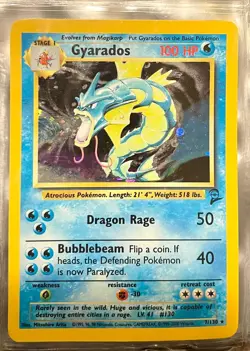 Holographic gyarados pokemon card 007/130 - Image 1