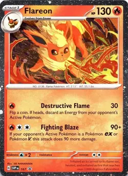 Flareon SVP167 Cosmos Holo | Prismatic Evolutions Black Star Promo Card - Image 1