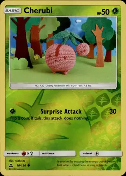 Pokemon TCG Reverse Holo Card Cherubi SM - Ultra Prism 10/156 Asako Ito - Image 1