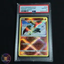 Radiant Charizard HOLO 020/159 (PSA 10 GEM MINT) Crown Zenith Pokemon - Image 1