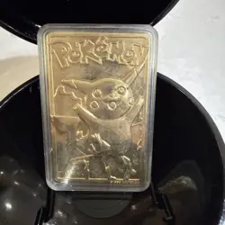 1999 Pikachu Pokemon 23k Gold Plated Trading Card Burger King In Case - Image 2