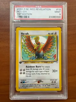2001 POKEMON NEO REVELATION 1ST EDITION #18 HO-OH PSA 9 - Image 1