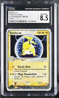 Raichu EX 98/100 Holo EX Sandstorm Pokemon CGC 8.5 Nm/mint+ - Image 1