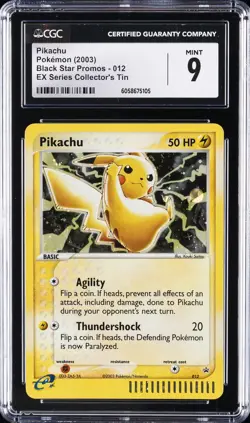 2003 POKEMON BLACK STAR PROMOS EX SER COLLECTOR'S TIN #012 PIKACHU CGC 9 - Image 1