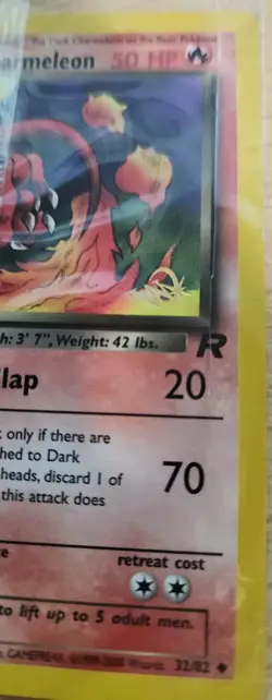 Pokemon SEALED Dark Charmeleon 32/82 Gold W Stamp 1999 NM KRAFT PROMO Free Post - Image 3