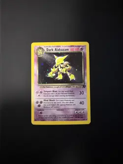 Pokemon WOTC 2000 Team Rocket Dark Alakazam Holo 1/82 Unlimited - LP-NM - Image 1