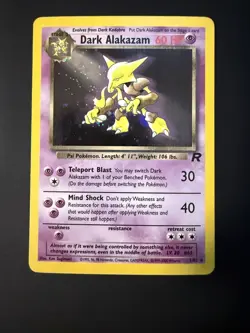 Pokemon WOTC 2000 Team Rocket Dark Alakazam Holo 1/82 Unlimited - LP-NM - Image 2