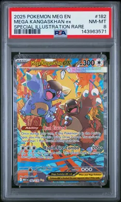 PSA 8 Mega Kangaskhan ex 182/132 Pokemon Mega Evolution SIR 2025 NM-MT MEG EN - Image 1