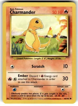 Pokemon 1999 WOTC Base Set - Charmander - 46/102 - Unlimited Edition - NM - Image 1