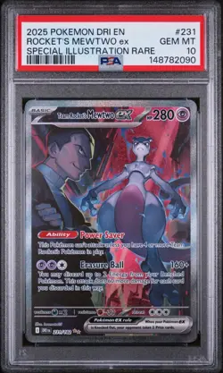 Pokemon 2025 Team Rocket's Mewtwo ex 231/182 SIR Destined Rivals GEM MT PSA 10 - Image 1