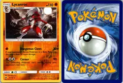 Lycanroc 75/147 Holo R Burning Shadows Pokemon Reverse Holo NM - Image 3