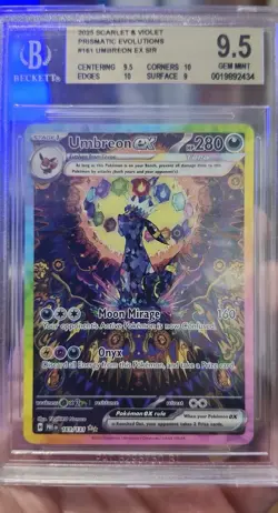 Pokemon Umbreon ex Prismatic Evolutions SIR BGS 9.5 161/131 EX (2 10 subgrades) - Image 3