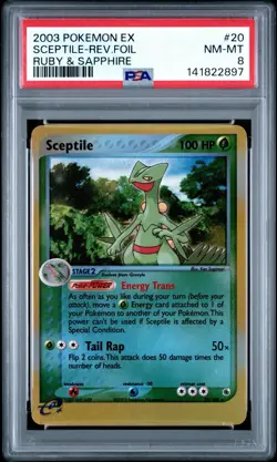 Pokemon Sceptile EX Ruby & Sapphire Reverse Holo Rare #20 PSA 8 - Image 1